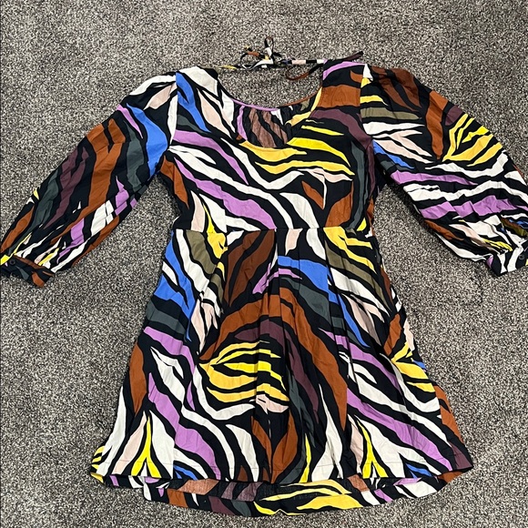 Who What Wear Multicolor Patterned Dress - Picture 2 of 3